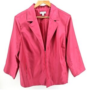 Susan Graver Fuchsia Pink Blazer Womens Plus Sz 2X Career Professional Boss Lady
